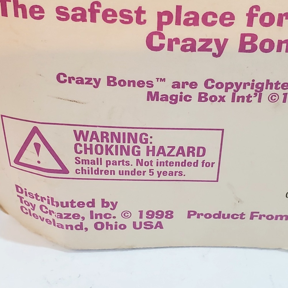 Vintage 1998 Toy Craze Inc Crazy Bones Bone Cage Green Keychain in Package - Picture 5 of 5